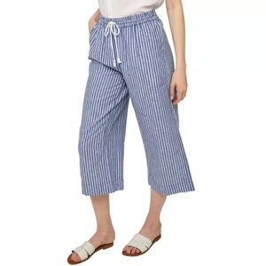 (2) Beach Lunch Lounge Margot Drawstring Linen Capri Pants